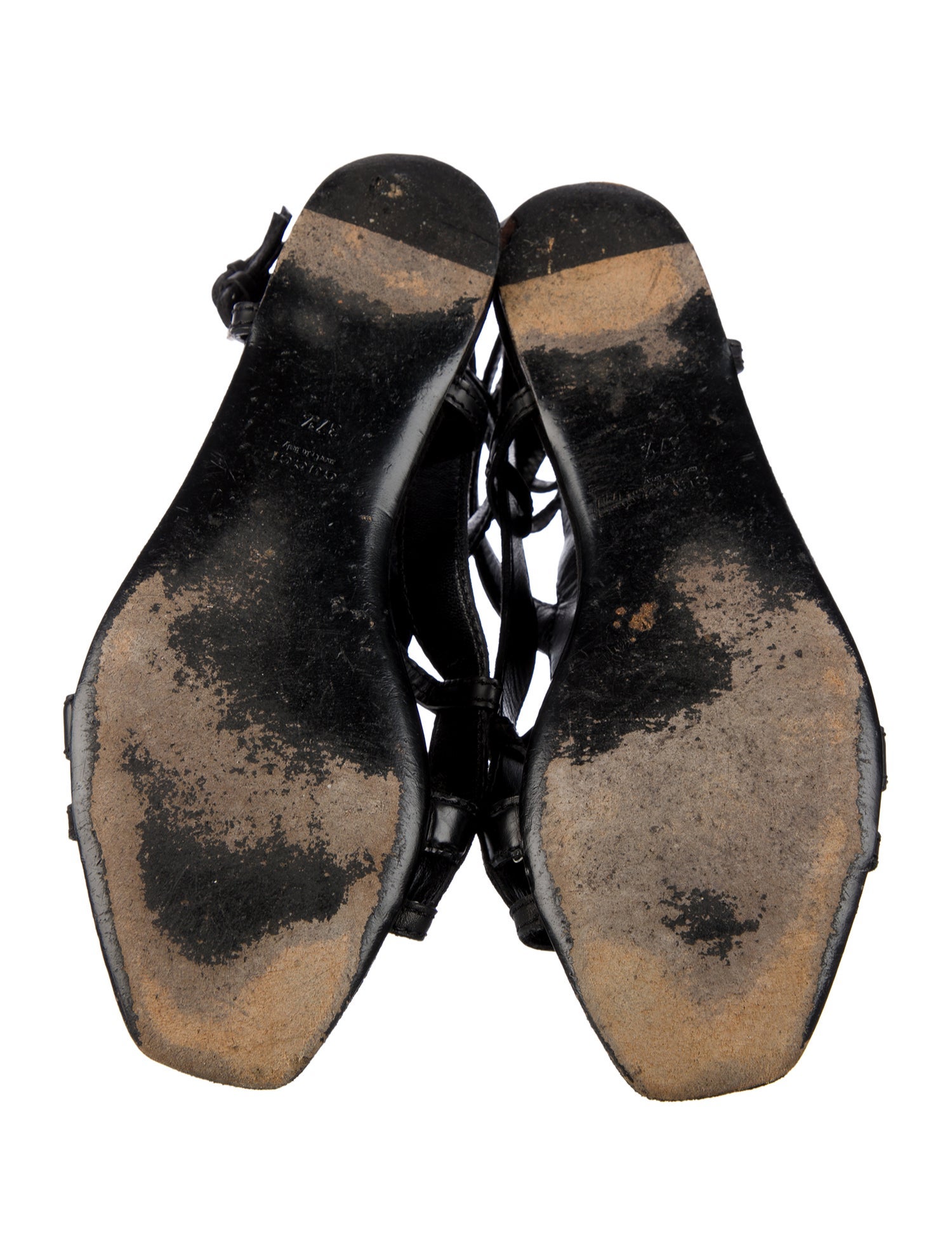 Gucci Leather Cutout Accent Gladiator Sandals